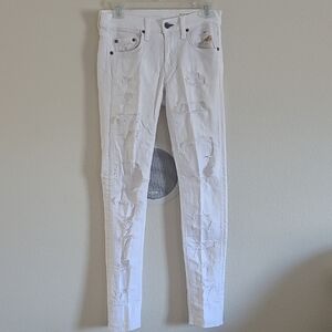 Rag & Bone Dre White Distressed/Ripped Women's Jeans Size 25